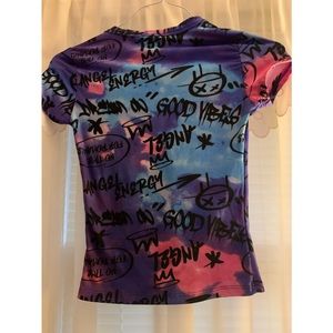 Rue 21 size small. Vintage tee, baby doll. Neon/multi